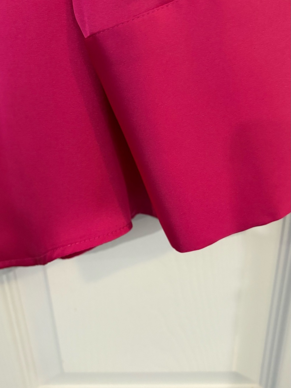 Zara Satin Button-Down Shirt - Hot Pink - Picture 7 of 9
